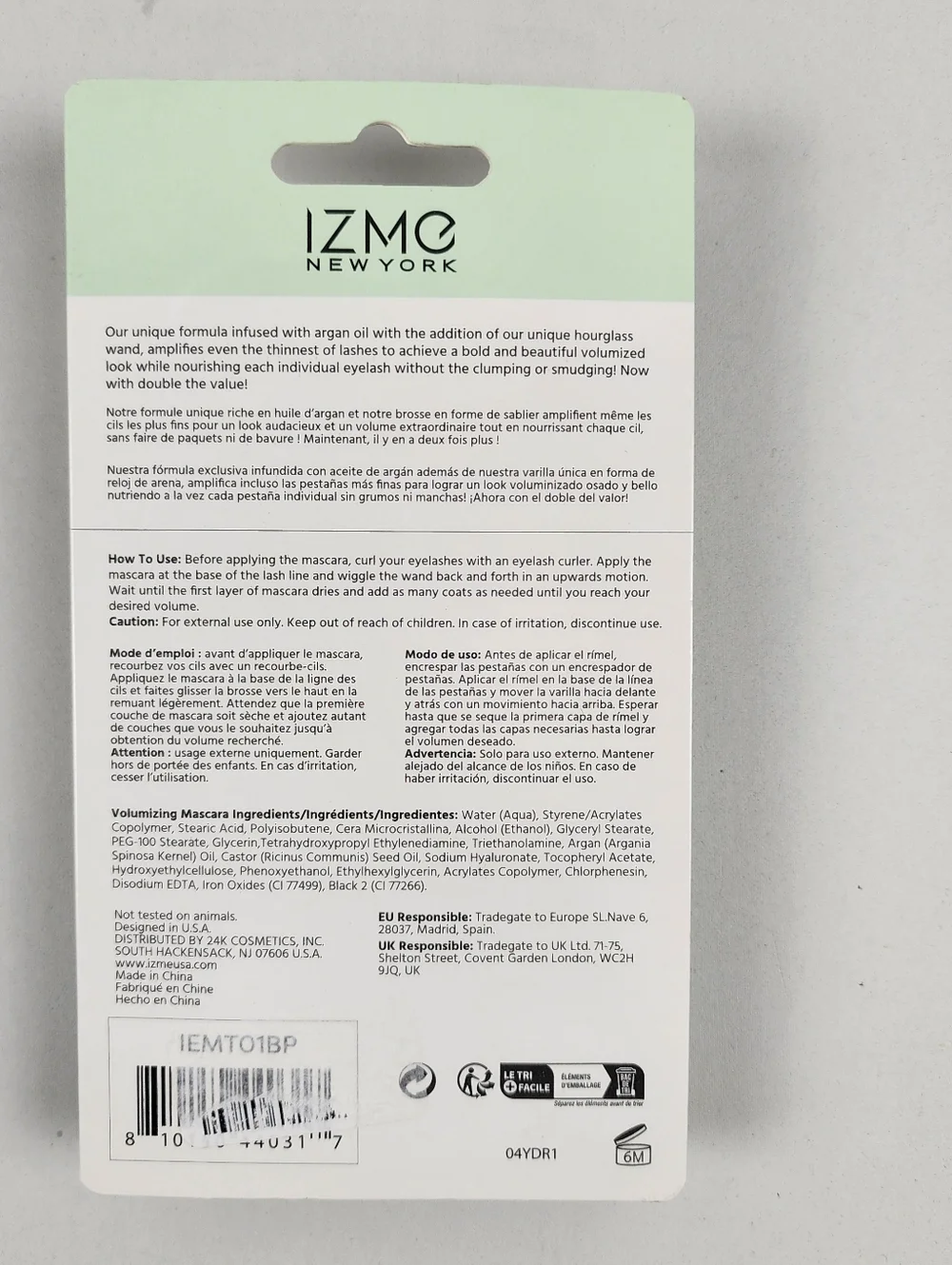 IZME New York Argan Oil Volumizing Black Mascara Twin Pack - Gold Container
